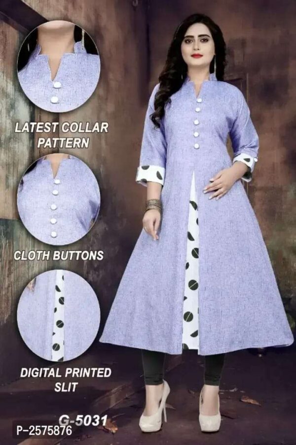Cotton Self Design Kurtas For Women - Image 5