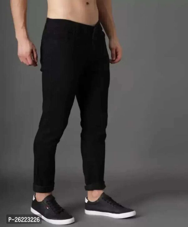 Stylish Cotton Blend Mid-Rise Jeans For Men - Image 8