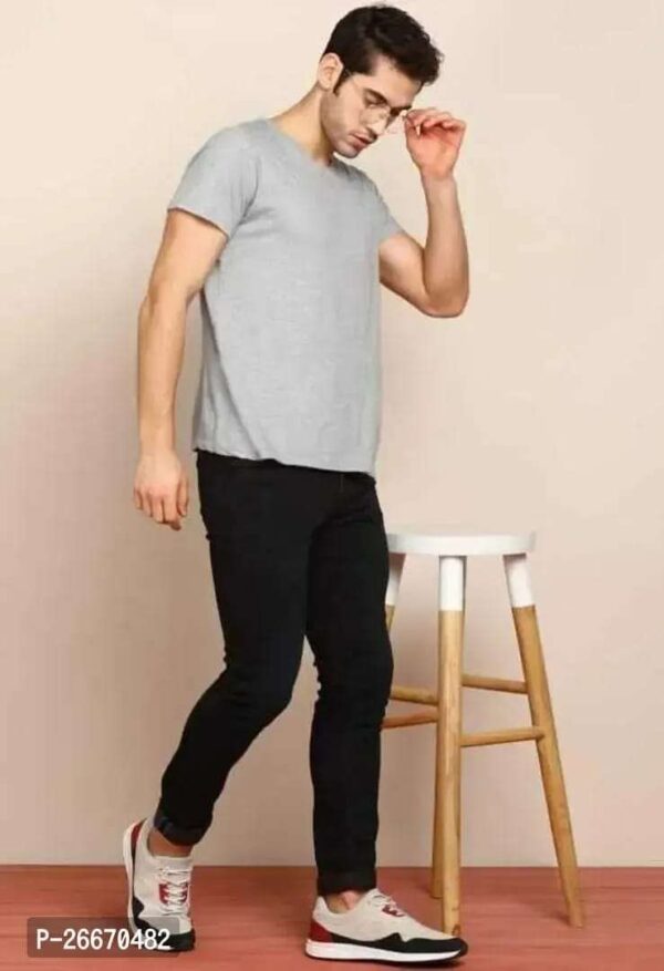 Stylish Cotton Blend Mid-Rise Jeans For Men - Image 7