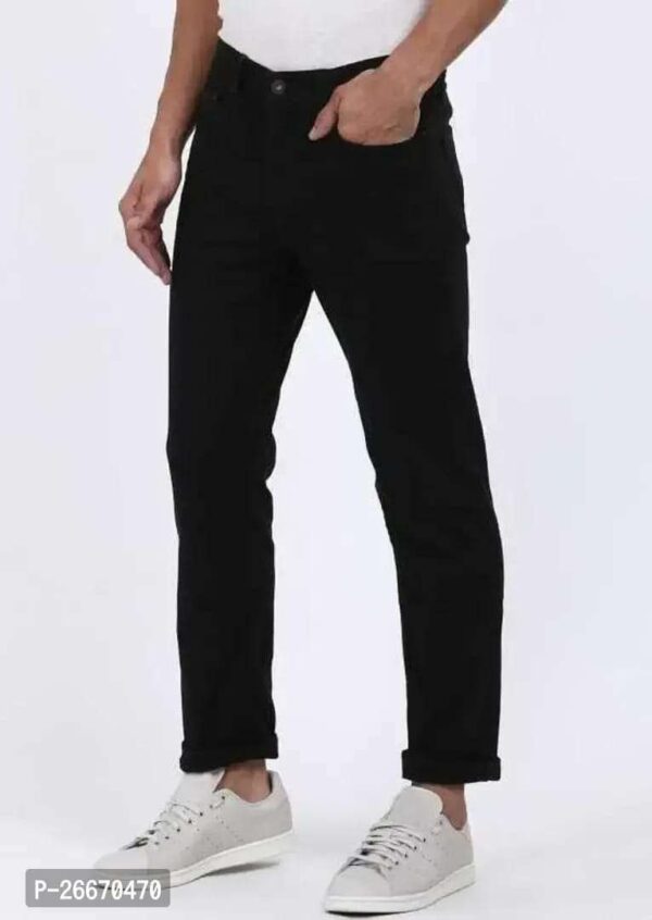 Stylish Cotton Blend Mid-Rise Jeans For Men