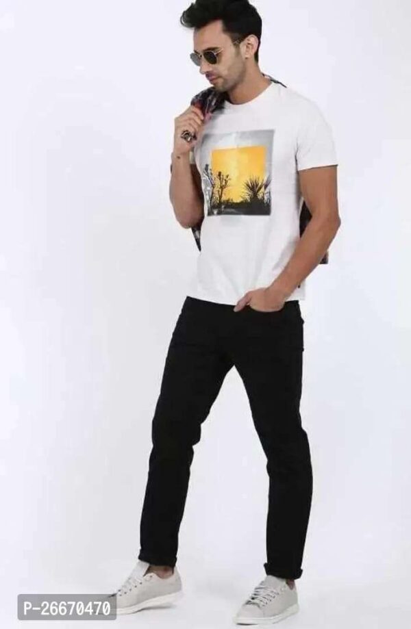 Stylish Cotton Blend Mid-Rise Jeans For Men - Image 5