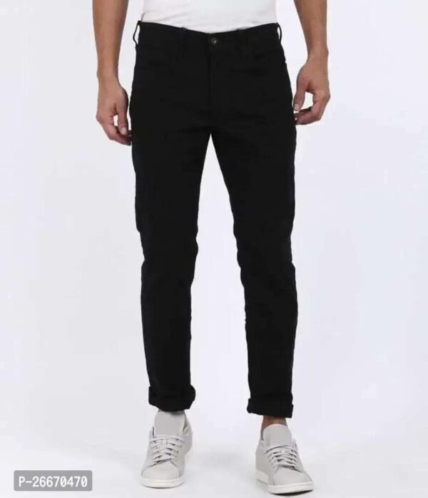 Stylish Cotton Blend Mid-Rise Jeans For Men - Image 4