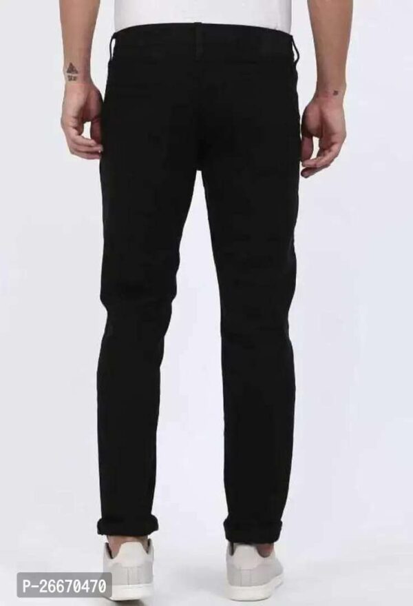 Stylish Cotton Blend Mid-Rise Jeans For Men - Image 3
