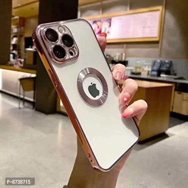 Electroplating Clear Transparent Soft TPU Phone Case [Rose Gold] //Compatible for iPhone 11 Pro Max//Logo Showing Back Cover