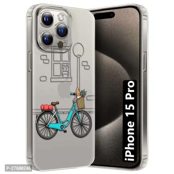 Memia Back Cover for Apple iPhone 15 Pro Designer | Printed|Transparent |Flexible| Silicon
