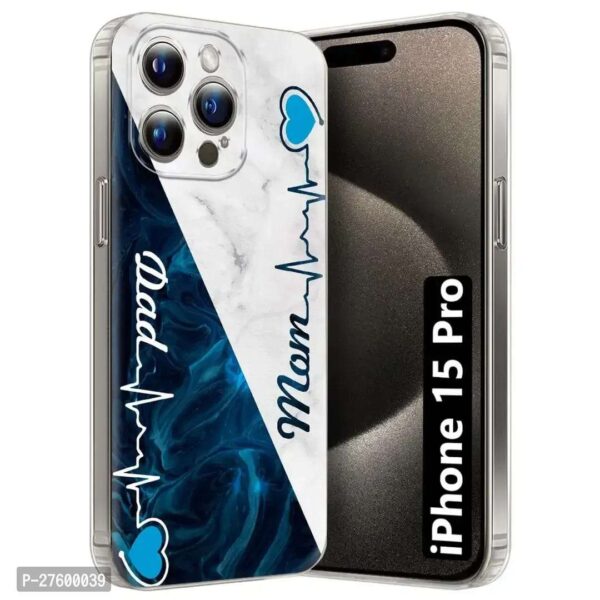 Memia Back Cover for Apple iPhone 15 Pro Designer | Printed|Transparent |Flexible| Silicon - Image 4