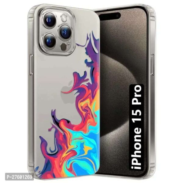 Memia Back Cover for Apple iPhone 15 Pro Designer | Printed|Transparent |Flexible| Silicon - Image 4