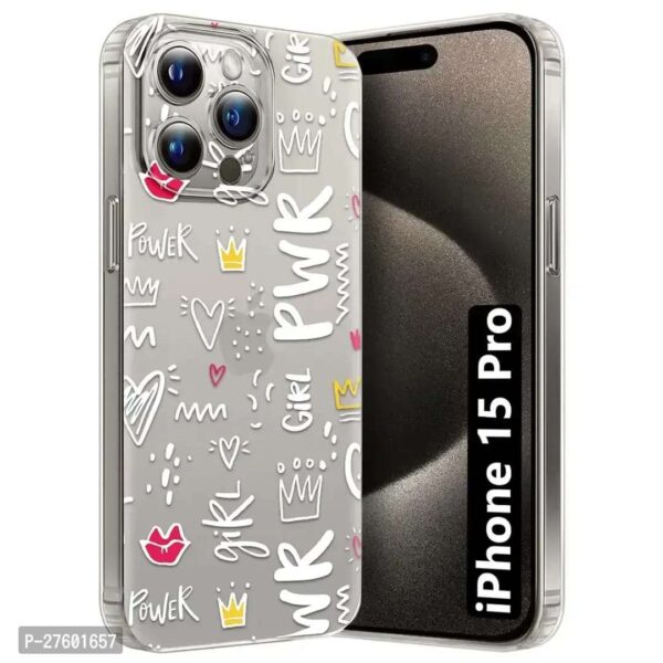 Memia Transparent Designer Printed Soft Back Cover for Apple iPhone 15 Pro /Designer Back Cover for Apple iPhone 15 Pro - Image 5