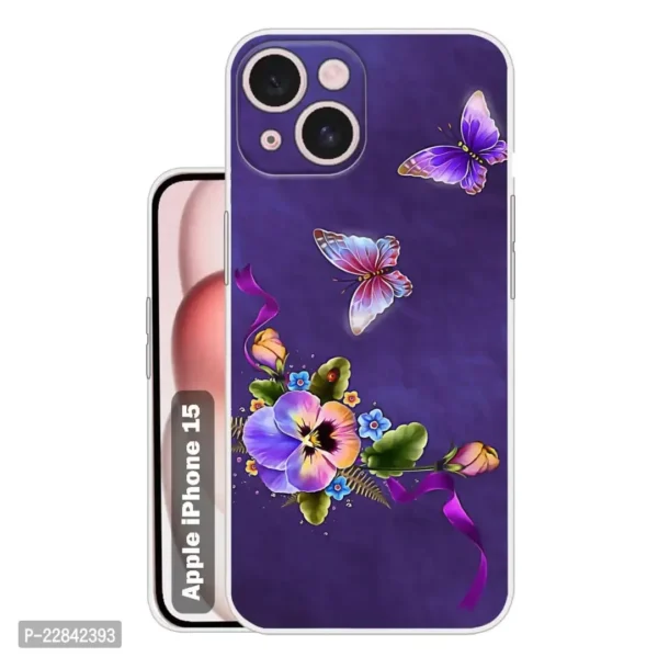 Flower Back Cover for Apple iPhone 15  Designer | Printed|Transparent |Flexible| Silicon Back Case for Apple iPhone 15 - Image 4