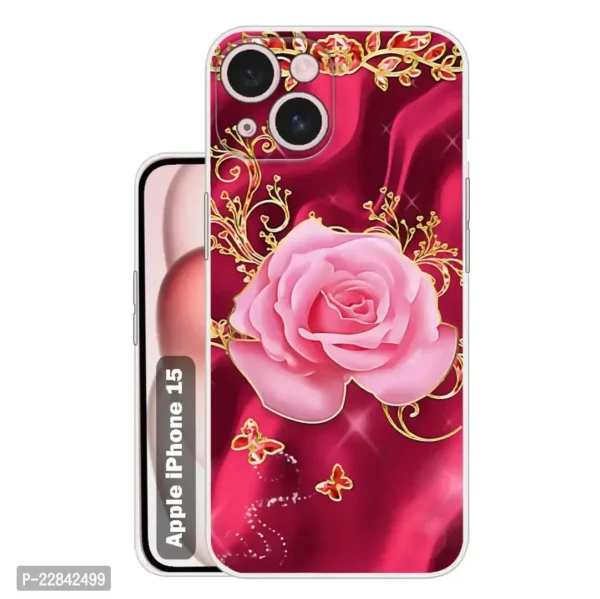 Flower Back Cover for Apple iPhone 15  Designer | Printed|Transparent |Flexible| Silicon Back Case for Apple iPhone 15 - Image 7