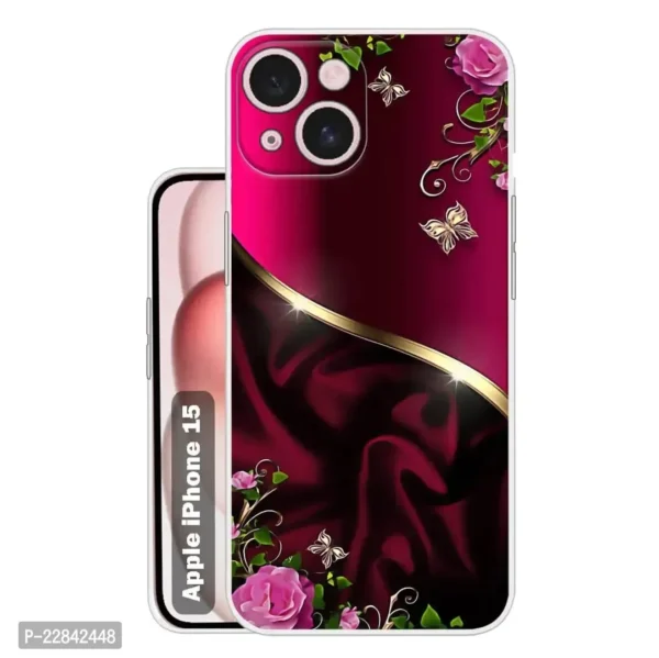 Flower Back Cover for Apple iPhone 15  Designer | Printed|Transparent |Flexible| Silicon Back Case for Apple iPhone 15 - Image 11