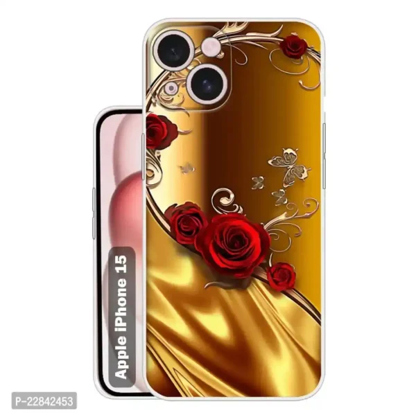 Flower Back Cover for Apple iPhone 15  Designer | Printed|Transparent |Flexible| Silicon Back Case for Apple iPhone 15