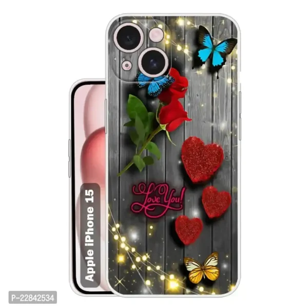 Flower Back Cover for Apple iPhone 15  Designer | Printed|Transparent |Flexible| Silicon Back Case for Apple iPhone 15 - Image 3