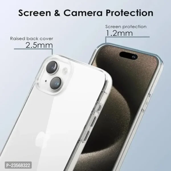 Back Case for Apple iPhone 15 Plus | Non-Yellowing | Military-Grade Protective Case | Hard Back  Soft Bumper | Raised Bezels for Extra Protection of Camera  Screen (Liquid Crystal Clear). - Image 3