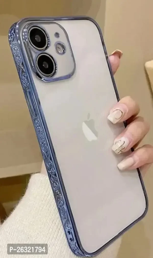 Chrome Plated Transparent Silicone Back Cover for Apple iPhone 12/12 Pro - Image 4