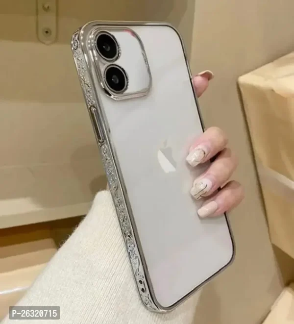 Chrome Plated Transparent Silicone Back Cover for Apple iPhone 12/12 Pro - Image 2