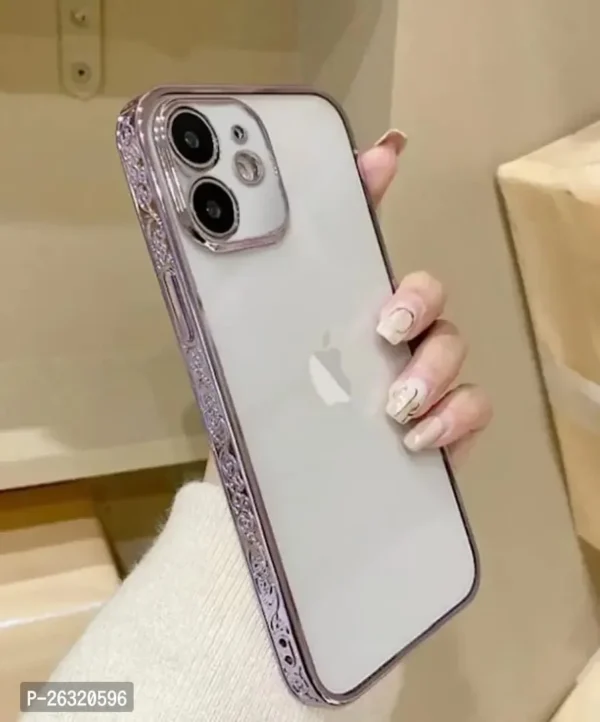 Chrome Plated Transparent Silicone Back Cover for Apple iPhone 12/12 Pro
