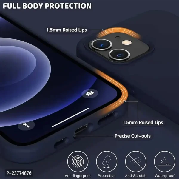 Ultra-Smooth  Shockproof Liquid Silicon Back Cover Case for Apple iPhone 12 Mini - Image 9