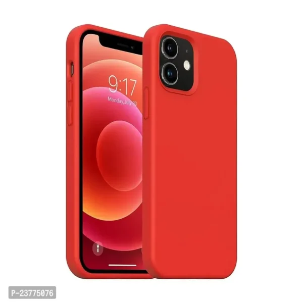 Ultra-Smooth  Shockproof Liquid Silicon Back Cover Case for Apple iPhone 12 Mini - Image 4