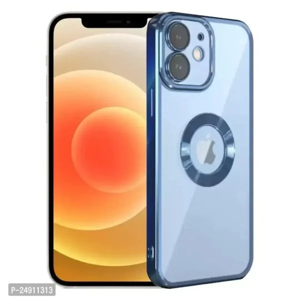 Chrome Plated Transparent Silicone Back Cover for Apple iPhone 12 /12 Pro - Image 4