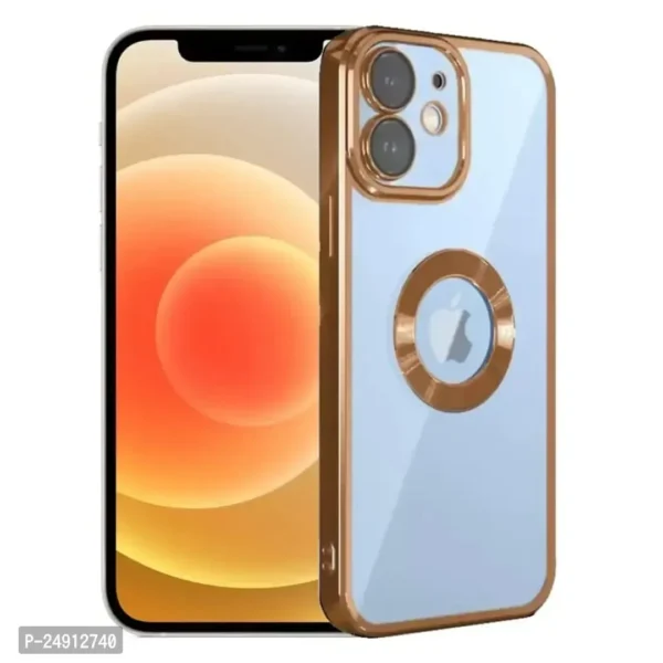 Chrome Plated Transparent Silicone Back Cover for Apple iPhone 12 /12 Pro - Image 3