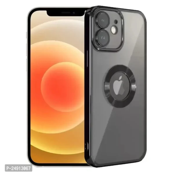 Chrome Plated Transparent Silicone Back Cover for Apple iPhone 12 /12 Pro - Image 2