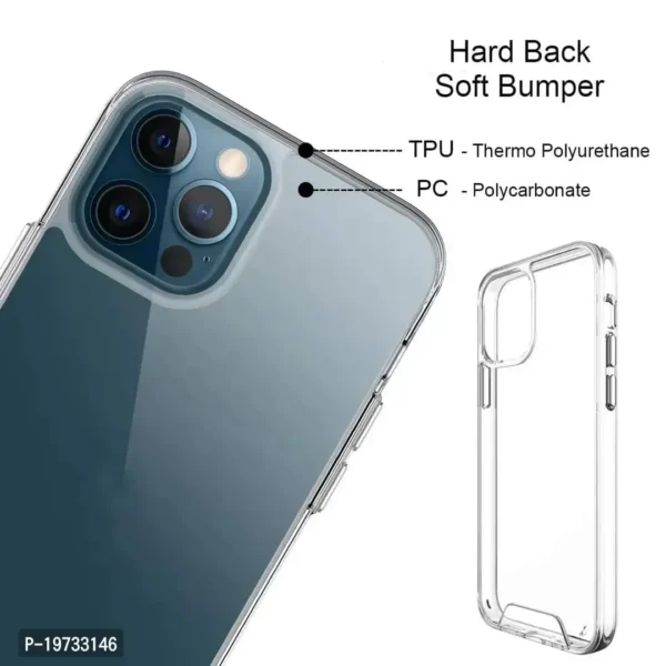 Hard Back Crystal Clear Hybrid Transparent Back Cover for iPhone 12/12 Pro - Image 3