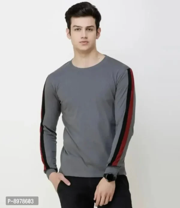 Stylish Round Neck Cotton Full Sleeve T-shirt For Men - Image 7