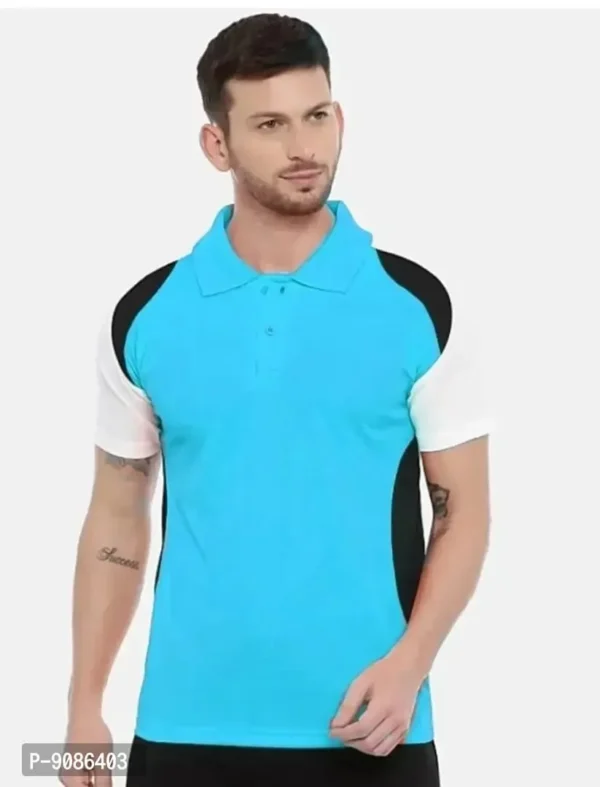 Classic Comfort: Mens Polo Neck Poly Cotton T-Shirt - Image 6