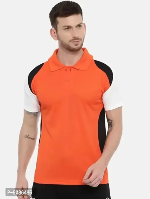 Classic Comfort: Mens Polo Neck Poly Cotton T-Shirt - Image 4