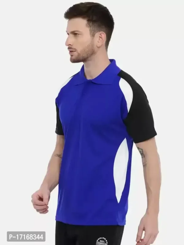 Classic Comfort: Mens Polo Neck Poly Cotton T-Shirt - Image 3