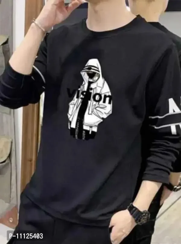 Men Cotton Blend Printed Full Sleeeves T shirt - Image 3