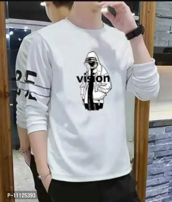 Men Cotton Blend Printed Full Sleeeves T shirt - Image 2