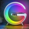 G-Shape 4 in 1 Night Light, Bluetooth Speakers and 15W Wireless Charger, LED Desk Lamp with Rechargeable Battery, Bedside Lamp for Bedroom, Room Decor, Gift, Party